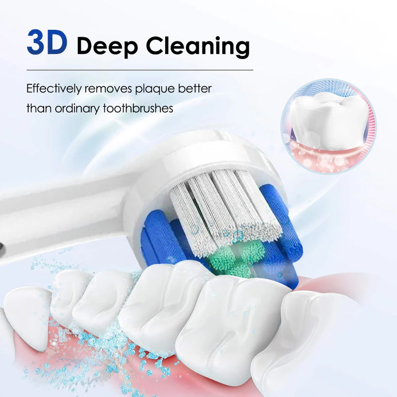 Intelligent Rotating Electric Toothbrush Rechargeable Rotary Brush Compatible with Oral B Replacement Electric Brush Heads