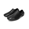 Square headed monk leather shoes men's slip in loafers lazy shoes casual business cleanfit formal dress shoes
