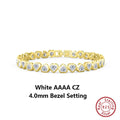 ORSA JEWELS Authentic 925 Sterling Silver Tennis Chain Bracelet Moulding Process Hanmade High-end Hand Chain for Man Woman SB128