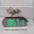 Digital Alarm Clock TEMP Date Week 2 Alarms Night Mode Snooze 12/24H Anti-disturb Voice Control Rechargeable LED Mirror Clock