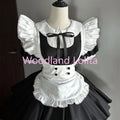 Classical Blue Lolita Anime Maid Cosplay Costume Kawaii Comic Con Dress Up Black Short Sleeved Lolita Set Party Women Outfit