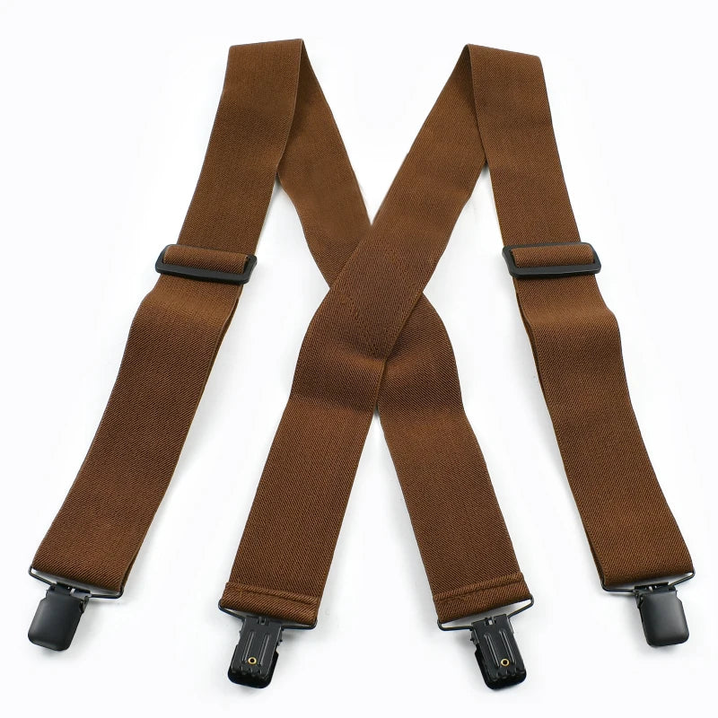 Deepeel Fashion 5cm Wide Adults Men's Suspenders Adjust Elastic Strap X - type 4 Clips Male Braces - Visuel 10 | SAMAG