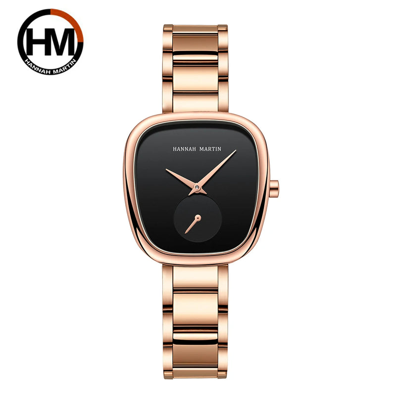 Local Shipping Women Watch With Stainless Steel Mesh Strap 34mm Rose Gold Dial Oval Clock Creative Timing - Visuel 9 | SAMAG