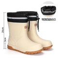 Men's Fashion Rain Boots High Quality Anti-Slip Waterproof Shoes Thick Bottom Wear-Resistant Outdoor Drawstring Work Rubber Shoe