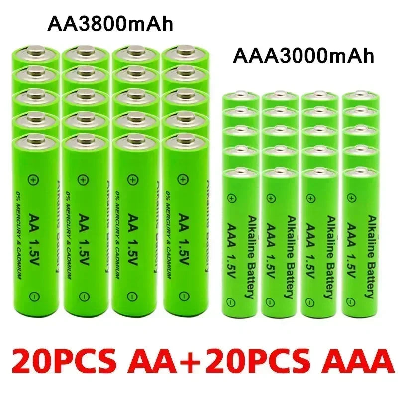 New AA + AAA Rechargeable AA 1.5V 3800mAh / 1.5V AAA 3000mah Alkaline Battery Flashlight Toys Watch Replace Ni-Mh Battery
