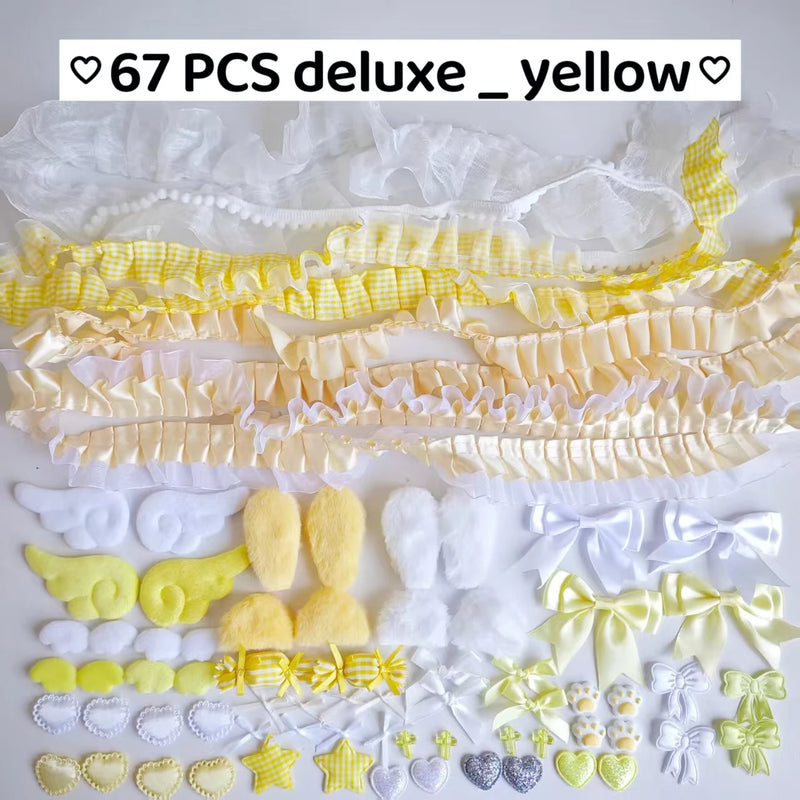 67 pieces of colorful accessory set, pink lace material set, fan manual DIY accessories, painful package, beautiful