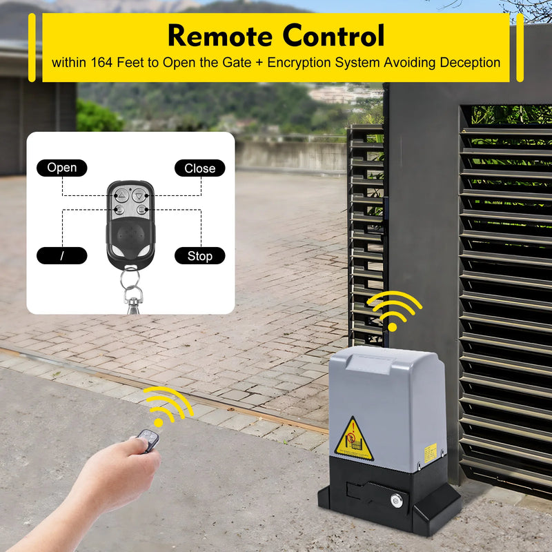 750W 1600kg 1400RPM Powerful Sliding Gate Opener Silent Automatic Electric Motor Kit with remote control