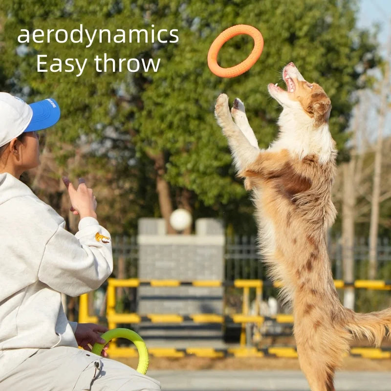EVA Dog Flying Disc Waterproof Floating Design Chew Resistant Interactive Tug Ring Outdoor Training Fitness Pet Toy