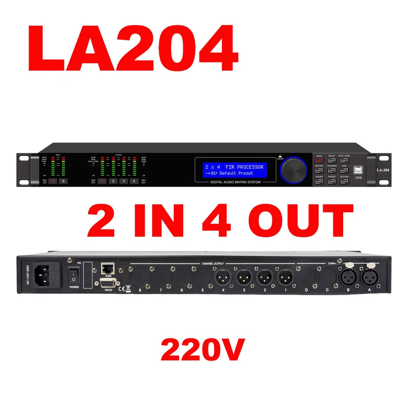 Professional DSP Audio Processor LA408 8 Channel 192kHz 32-bit 110dB SNR FIR PEQ GEQ for Studio Live Sound Recording Paulkitson