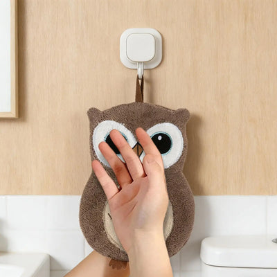 Hand Towel Cute Owl Hanging Kitchen Bathroom Soft | SAMAG