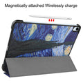 Tablets case  For Ipad air11 2024 11 inch Book Flip Cover with Stand Auto Wake Sleep  Three fold Caster hard shell