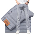 Summer Thin Men's Elastic Cotton Jeans Fashion Gray | SAMAG