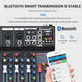 Professional 4-Channel Built-in Bluetooth Reverb Effect Stage Performance Home Mini Sound Mixer Controller