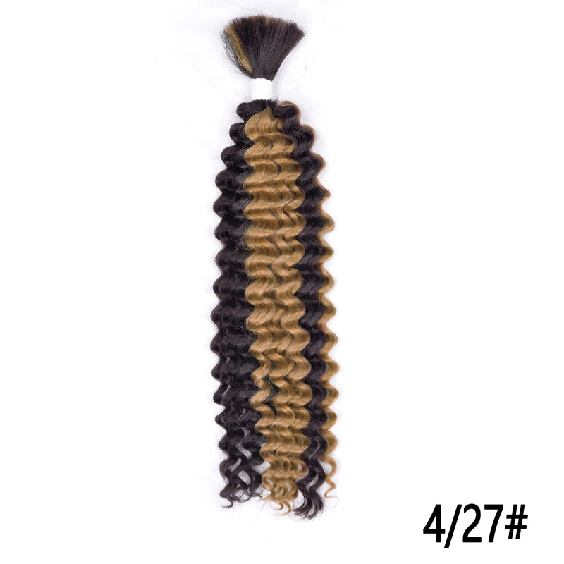 Synthetic Curly Deep Wave Bulk hair For Braiding 20inch No Weft Deep Wave For Braiding Micro Faux Braiding Hair for Boho Braids