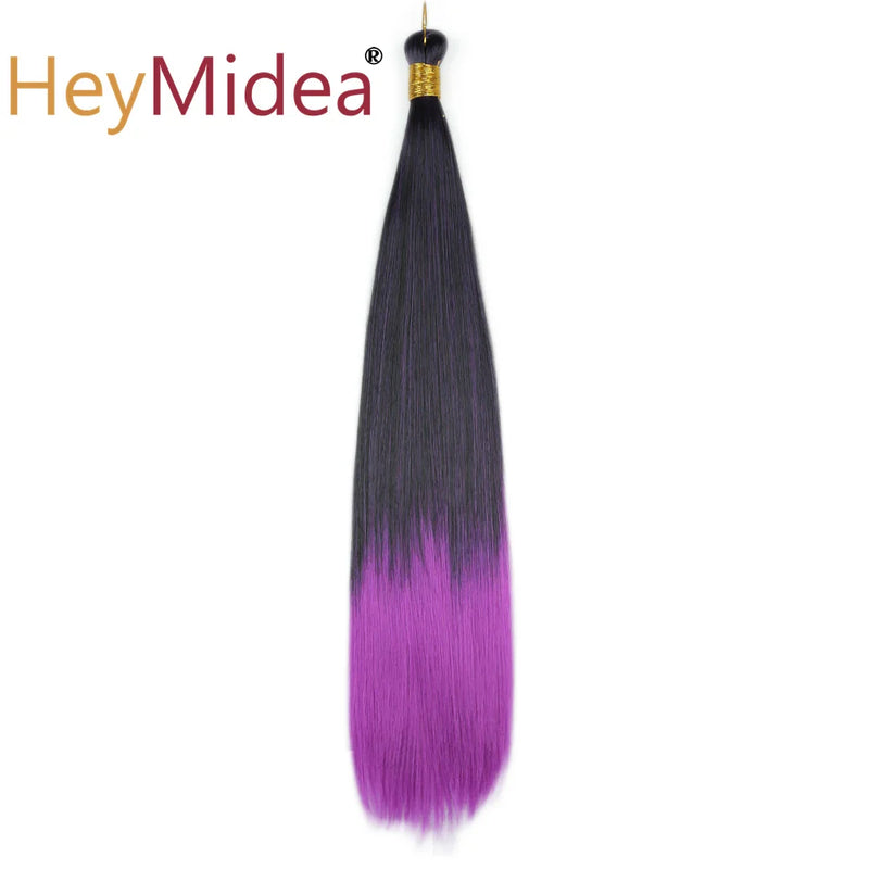 22-28Inch Straight Pony Hair Bundles Crochet Braids Hair Silky Colorful Synthetic Braiding Hair Ombre Synthetic Hair For Women