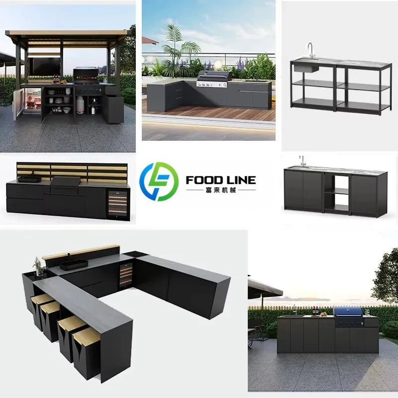 Professional Waterproof Aluminum Outdoor Kitchen Cabinets BBQ Pod Flame Tamer Safety Storage Durable for Cuisine Use Customize