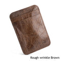 Fashion 100% Genuine Leather Thin Bank Credit Card Case Mini Card Wallet Men Bus Card Holder Cash Change Pack Business ID Pocket