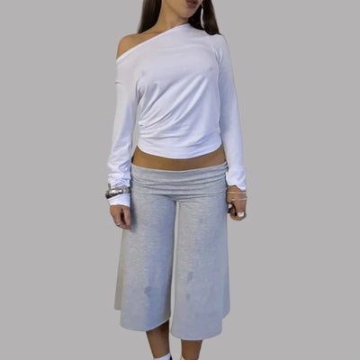 Capri Pants for Women Low Rise Fold Over Yoga Soft Comfy | SAMAG