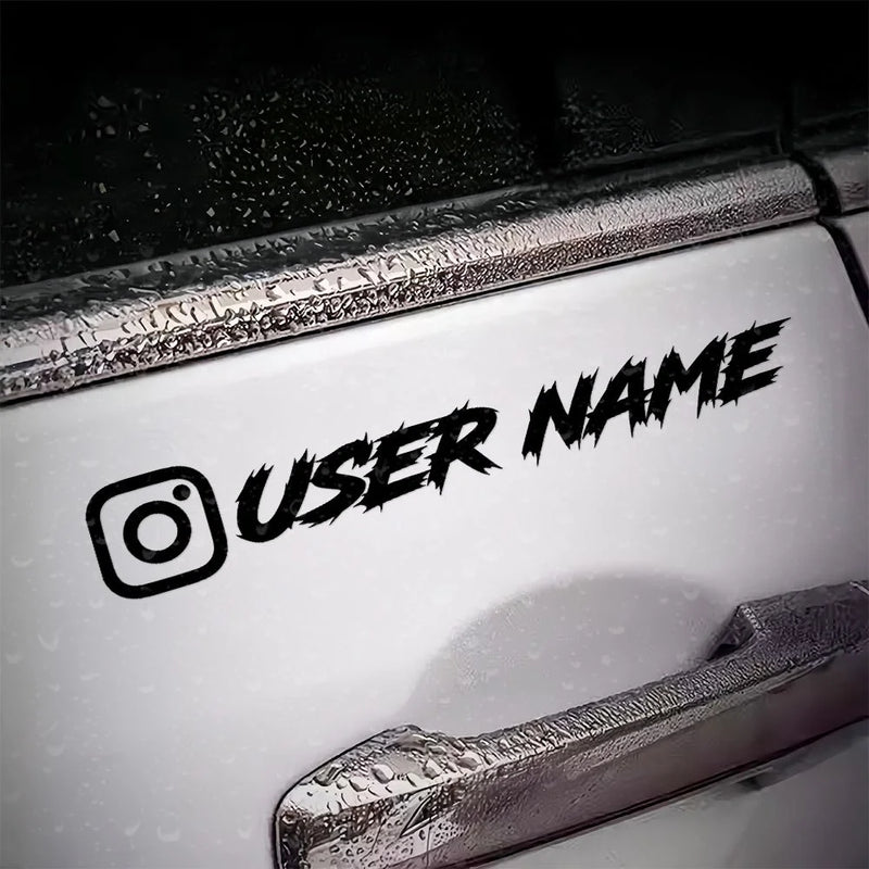 1PC Custom Car Sticker Instagram Cool Fonts Waterproof DIY Vehicle Window Motorcycle Bicycle Scooter Helmet Durable Vinyl Decals