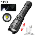 High Strong Power Led Flashlights 2000LM Tactical Torch with Display Light USB Charging Camping Fishing Emergency Zoom Lantern