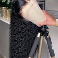 13x6 Glueless Brazilian Deep Wave Curly HD Lace Frontal Wig 250 Density Preplucked Water Resistant Human Hair for Women