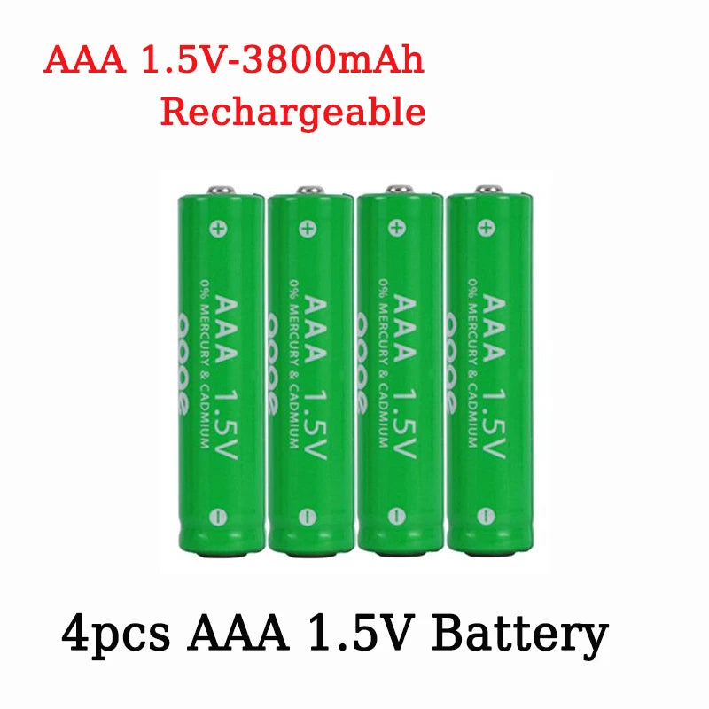 AAA1.5V Battery 3800mAh Rechargeable Battery Lithium Ion 1.5 V AAA Battery for Clocks Mice Computers Toys So on