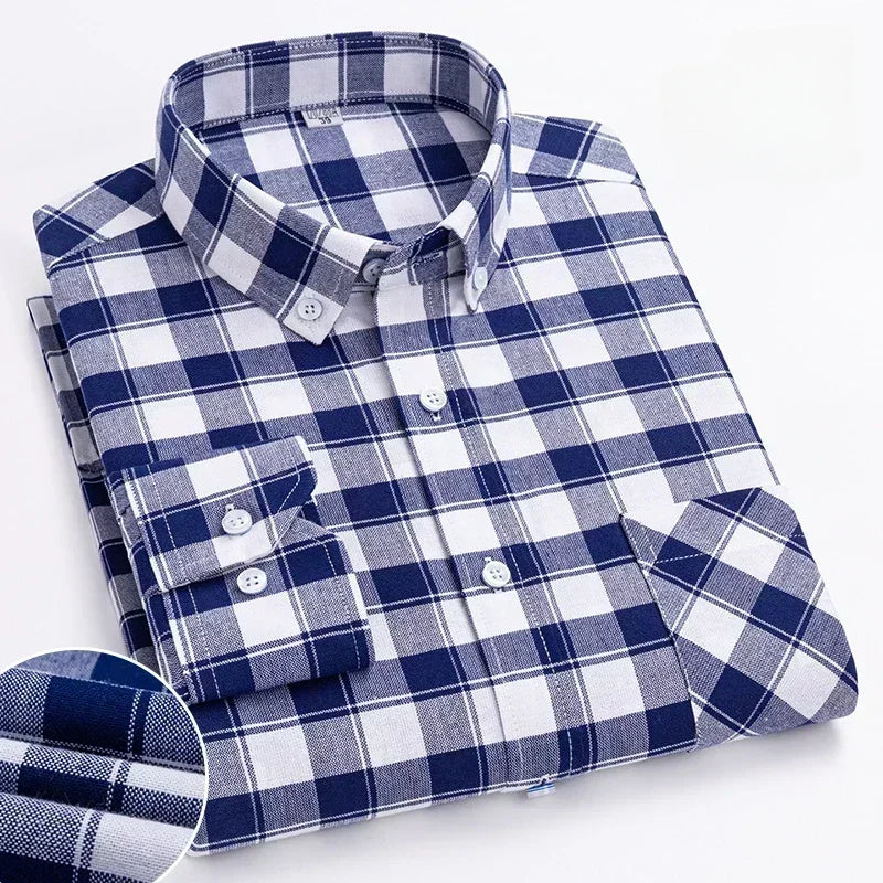 Spring and Autumn Men's Pure Cotton Long sleeved Shirts | SAMAG
