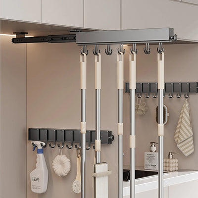 Multi - Purpose Sliding Hook Rail Top Mount Side Self Adhesive Drilling Dual Use Aluminum Stainless Steel Cabinet | SAMAG