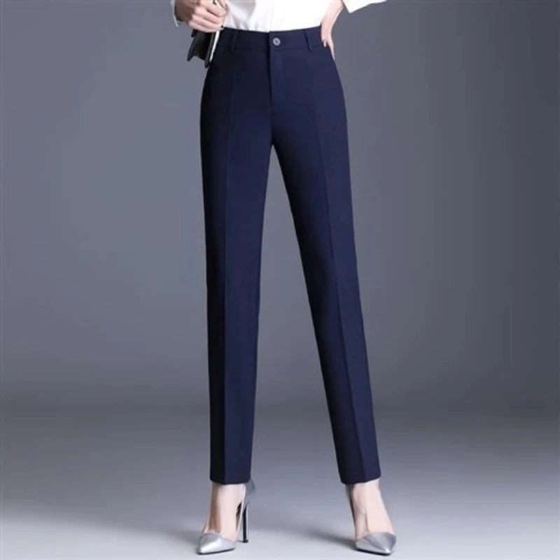 Summer Thin Draped Slim Work Trousers for Women Straight - View 3 | SAMAG