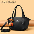 Luxury Handbags for Women New Soft Leather Large Capacity Commute Tote Bag Elegant Floral Pendant Design Shoulder Crossbody Bag