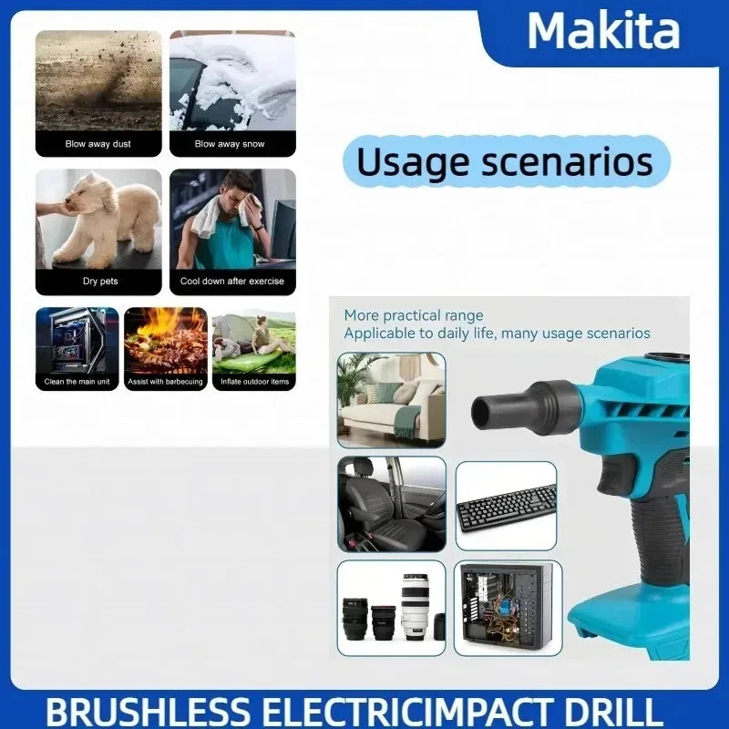 Makita Wireless Multifunctional Cleaning Machine Dust Vacuum & Air Inflator Industrial Electric Power Tool - View 5 | SAMAG