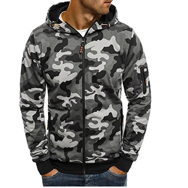 2026 New Mens Sweatshirt Casual Camouflage Hooded Coat for Spring Autumn Male Streetwear Hoodies Cardigan Sportswear MY766
