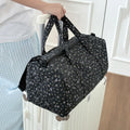 Lightweight Large Capacity Floral Quilted Travel Bag Handheld Diagonal Boston Bag Korean Version Ins Fresh Sweet Cotton Bag