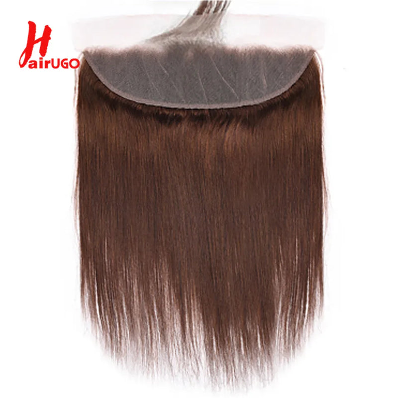 HairUGo Brazilian #4 Body Wave 13x4 Lace Frontal 13X4 Human Hair Lace Front Remy Brown Lace Frontal With Baby Hair Transparent