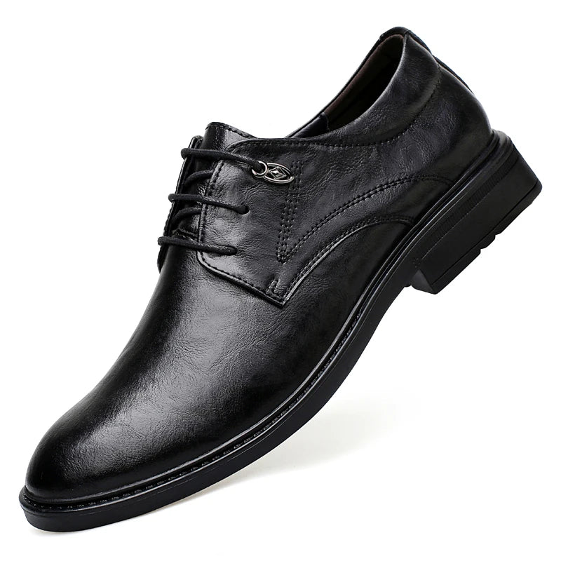 British Style Casual Leather Business Shoes Mens 2026 New Original Men's Office Shoes Fashion Lace-up Oxfords Walking Shoes