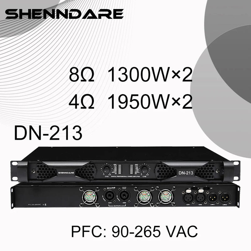 Professional Digital Power Amplifier 4x1800W Class D Audio DJ Pre-Subwoofer Amp 2/4 Channel Line Array Speaker Sound Amplifier