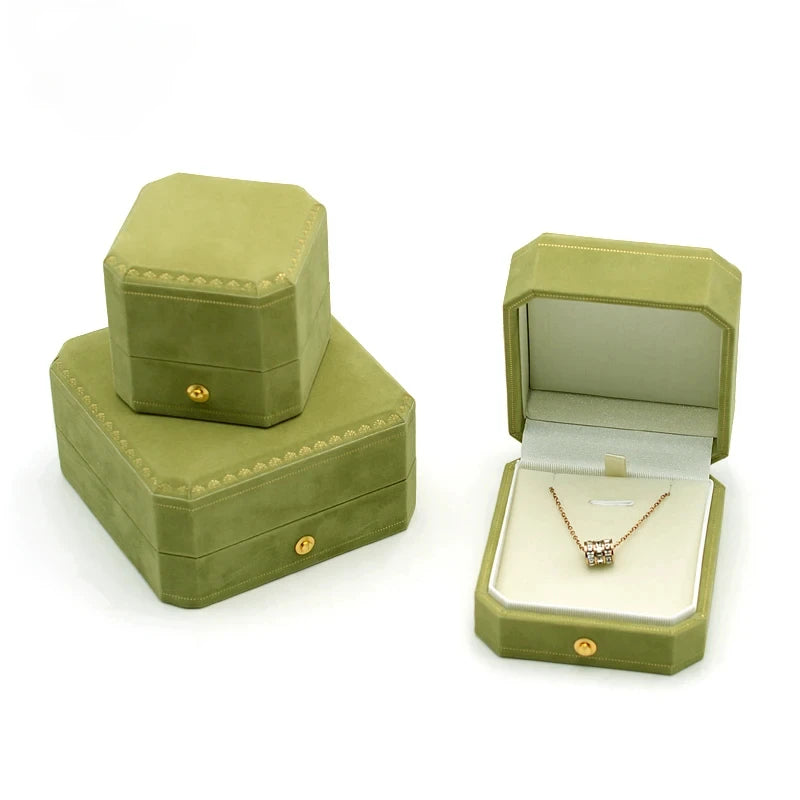 Green Jewelry Ring Box For Engagement Wedding Ring Box Birthday Jewerly Pendant Bracelet Necklace Display Gift Box