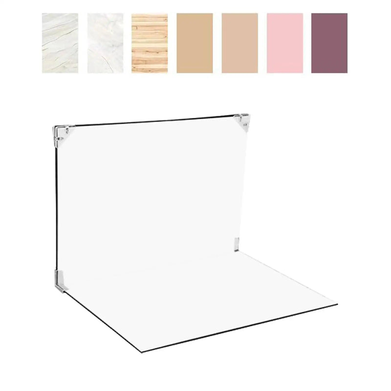 Photography Background Kit with Reflective Cardboard 7 Background Papers Photo Backdrop Boards for Food Makeup Product Cosmetics