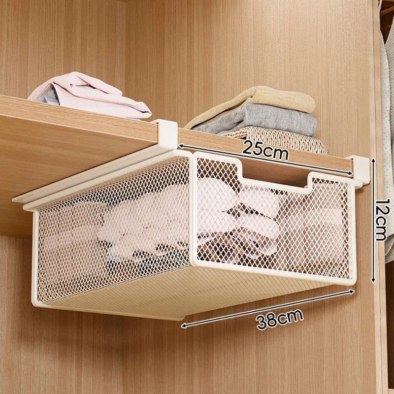 Large Capacity Underwear Storage Basket Pure Color Under Cabinet Hanging Organizer Shelf Design Pull - Out - View 12 | SAMAG