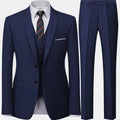 Men's Burgundy 2-Piece Suit Set (Blazer + Trousers Only, No Vest Included),Slim Fit Formal Business Wedding Party Jacket & Pants