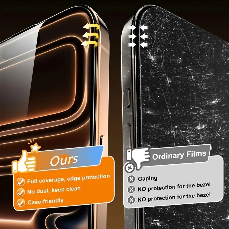 HD Tempered Glass Screen Protector, Full Coverage Ultra Clear Anti-Scratch Phone Screen Film, Compatible with iPhone 17 Pro Max/16/15/14/13/12 Series, Pro/Plus/Air Models