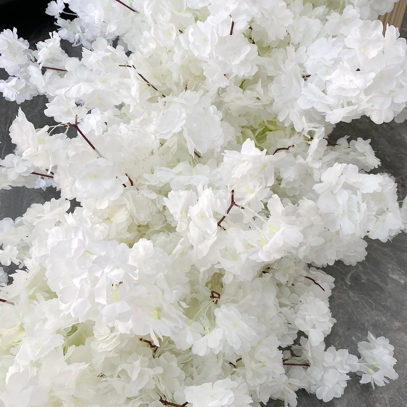 Uflower White Rose Cherry Blossom Wedding Arch Floral Row - View 3 | SAMAG