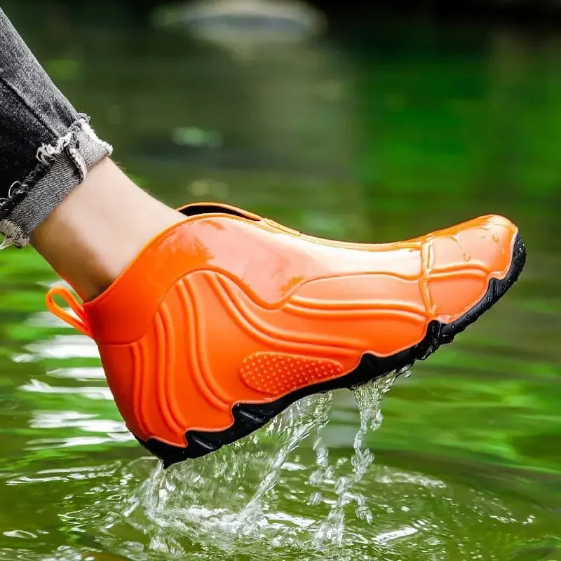 Wear to Work Slip-on Men's Rain Boots Teenagers Cheap Pvc Waterproof Comfortable Resistant Outdoor Plastic Male Shoes Booties