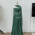 Mila Customized Sage Green A-Line Shawl Strapless Prom | SAMAG