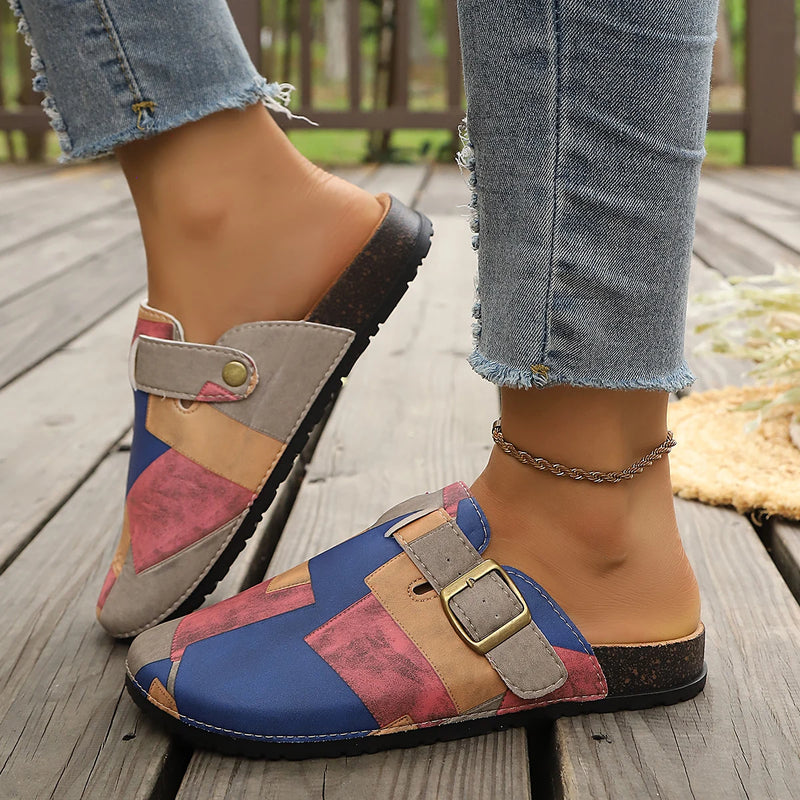 Spring/ Autumn Elegant Color Blocked Street Casual Mueller Shoes Fashionable Hot Selling New Comfortable Plus Size Women's Shoes