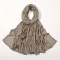 2024 Muslim Modal Rayon Cotton Hijab Shawls For Women Plain Scarf Big Size Headscarf Islamic Turban Headband 190*85cm
