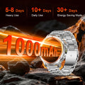 MEVADEN 1.85 inch Steel Smart Watch Men Bluetooth Call Smartwatch Sports Flashlight 1000mAh Health Monitor Watch for Male MD60