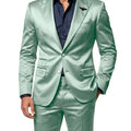 Men's Satin 2 - Piece Suit Set Slim Fit Peak Lapel Tuxedo Blazer With Straight Leg Pants For Wedding Party - View 18 | SAMAG
