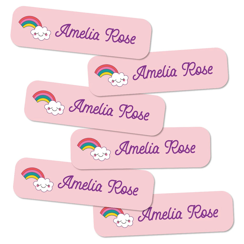 132 Personalized Name Stickers for Kids, Custom Waterproof Name Labels for Bottles, Lunch Boxes, School Supplies