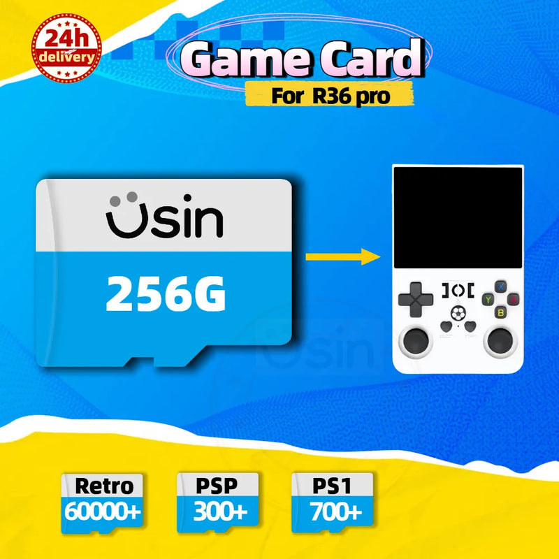 Game Card For R36 PRO Plug&Play Pre-install Retro Games SD Portable Console Gaming Memory TF 512G 256G 128G